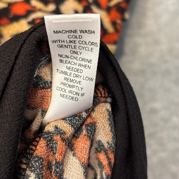 Cato Women's Large Blouse Orange Gold Black Glitter Swoop Dressy Casual Business - Picture 5 of 9